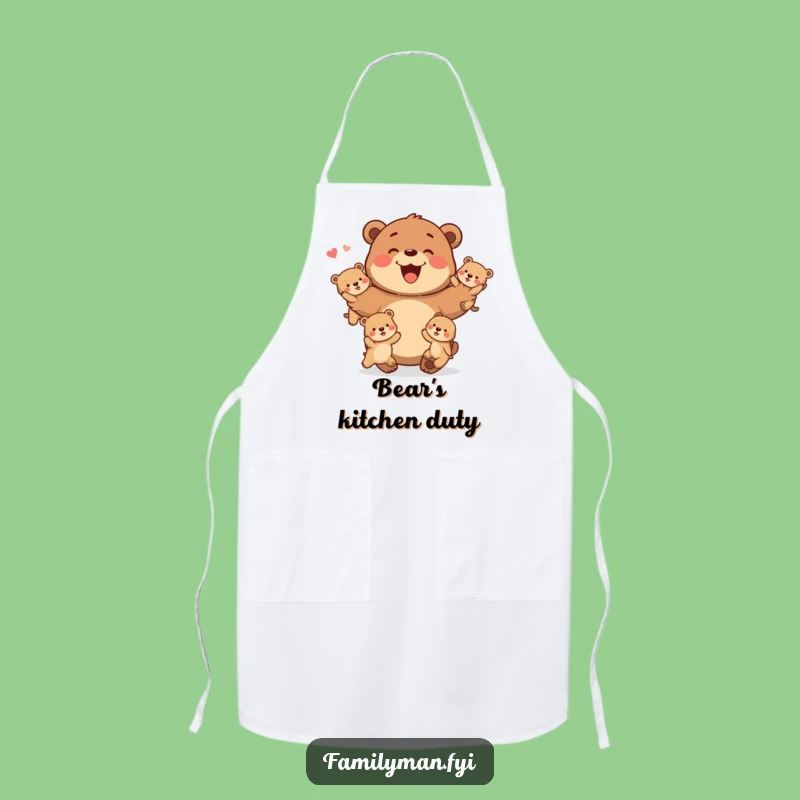 Funny Father Bear Apron: Juggling Dad Kitchen Wear, Ideal Family Gift
