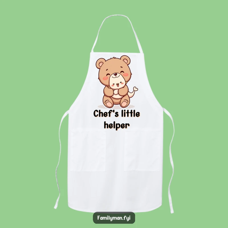 Funny Piggyback Bear Cub Apron: Cook with Cuteness and Charm