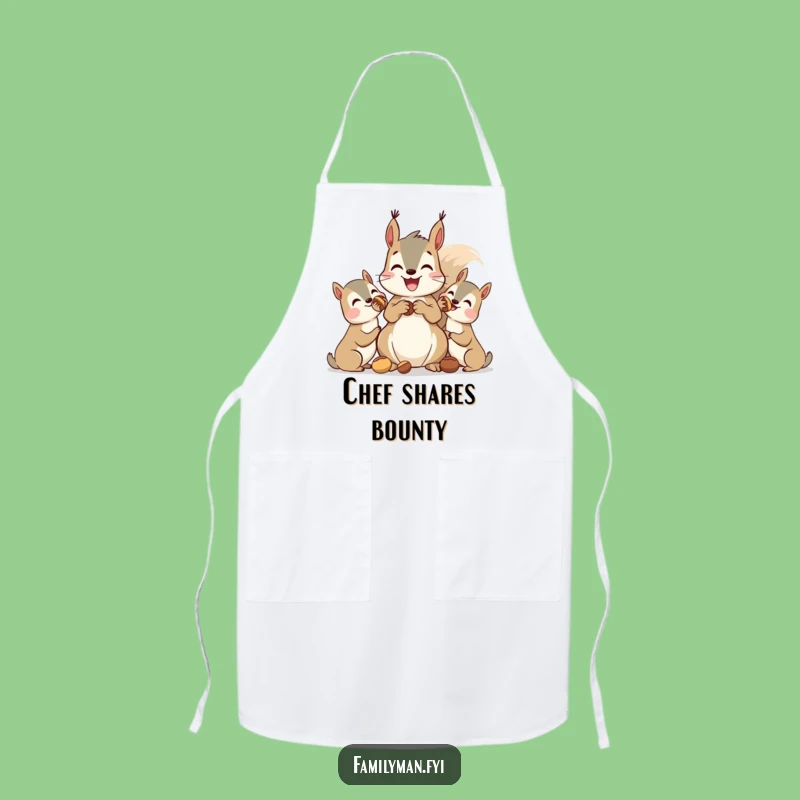 Funny Squirrel Apron: Nut Sharing Chef, Humorous Kitchen Decor Gift