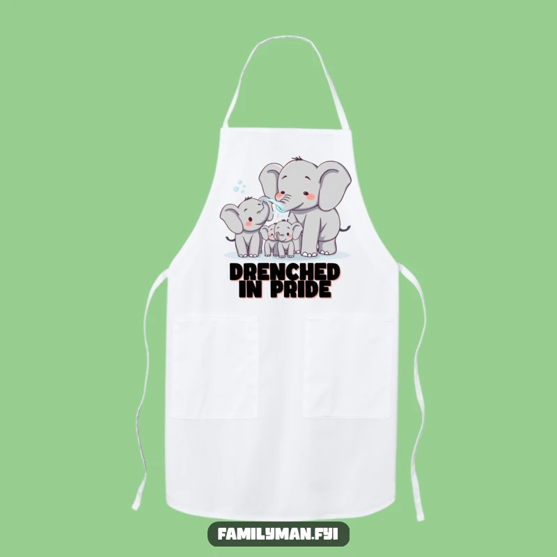 Funny Elephant Dad Apron: Playful Water Spraying Kitchen Fun, Chef Gift