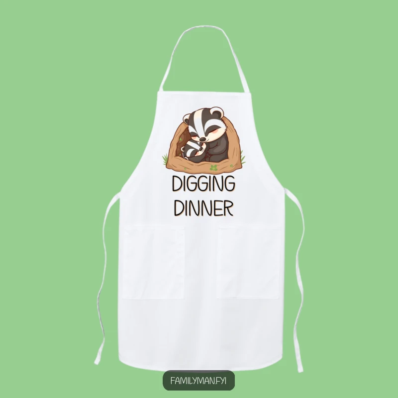 Funny Dad Badger Apron - Cozy Papa Badger for Kitchen Comfort Gift