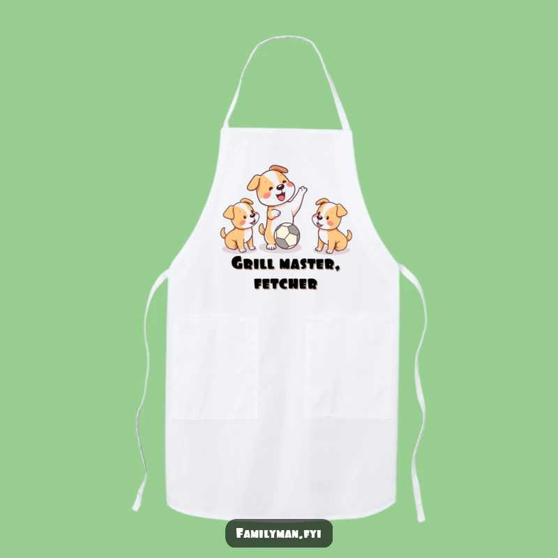 Funny Dog & Puppies Apron: Cook with Canine Cheer