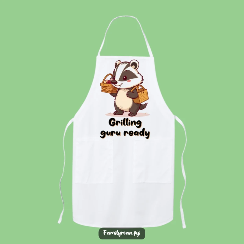 Funny Dad Badger Apron: Determined Picnic Carrier, Kitchen Fun Gift