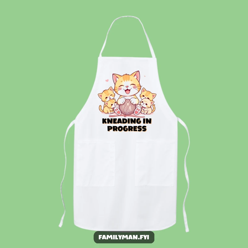 Funny Cat Yarn Apron: Playful Feline in the Kitchen, Hilarious Cooking Gift for Cat Lovers