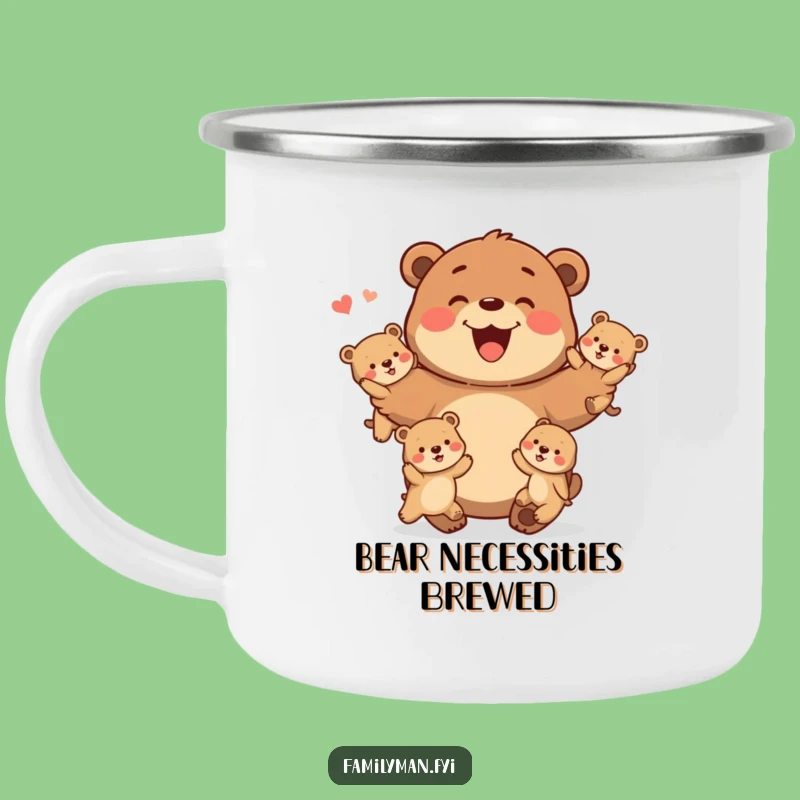 Funny Father Bear Camping Mug: Juggling Dad Adventure Gift, Humorous