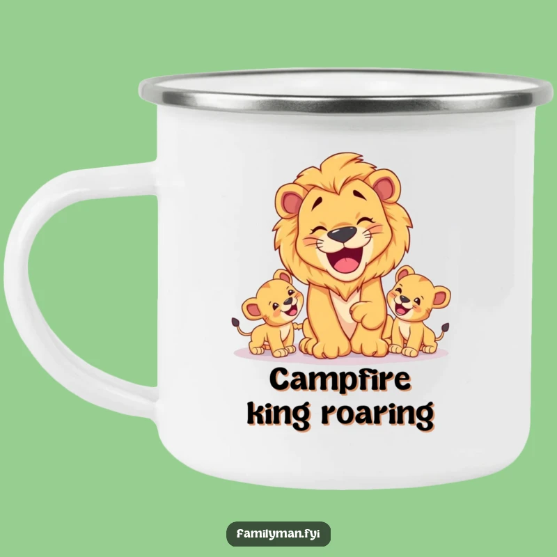 Funny Dad Lion Camping Mug: Happy Family Outdoor Adventure Gift