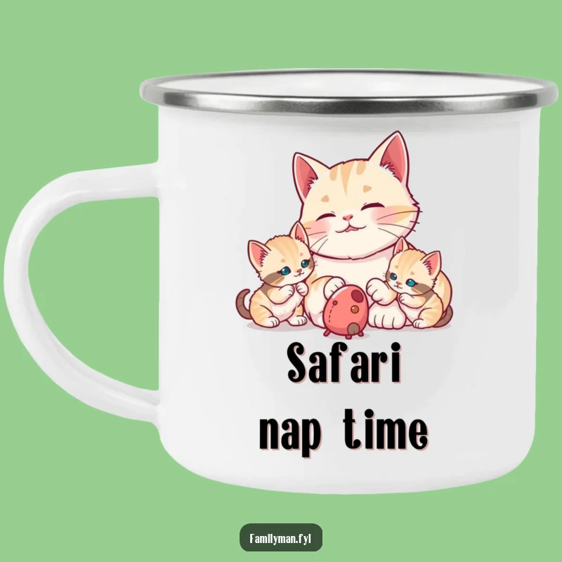 Durable Dad Cat Camping Mug: Proudly Watching Kittens, Outdoor Gift