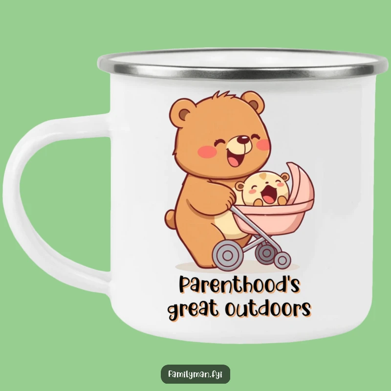 Funny Bear Campfire Mug: Beaming Parent Fuel, Rustic Funny Gift