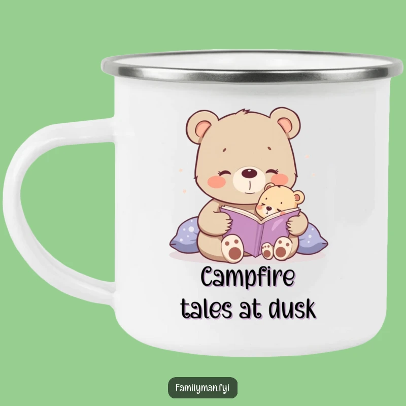 Funny Bear Camping Mug - Durable & Sweet Bedtime Design for Outdoors