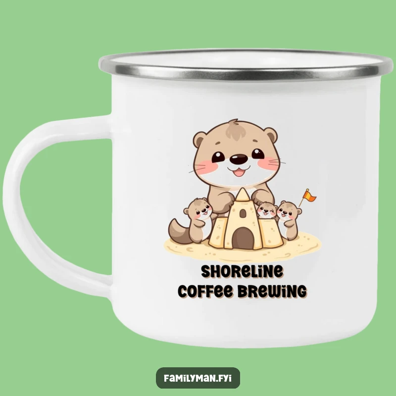 Funny Otter Sandcastle Camping Mug: Cheerful Outdoor Companion for Adventures Gift