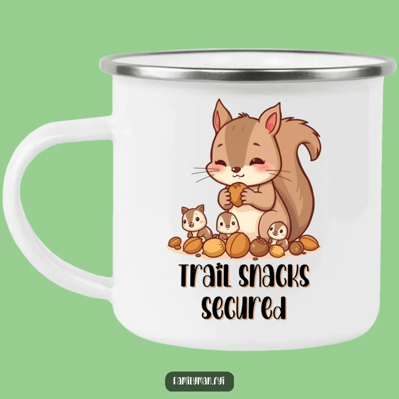 Funny Squirrel Gathering Nuts Camping Mug: Outdoor Family Humor, Gift