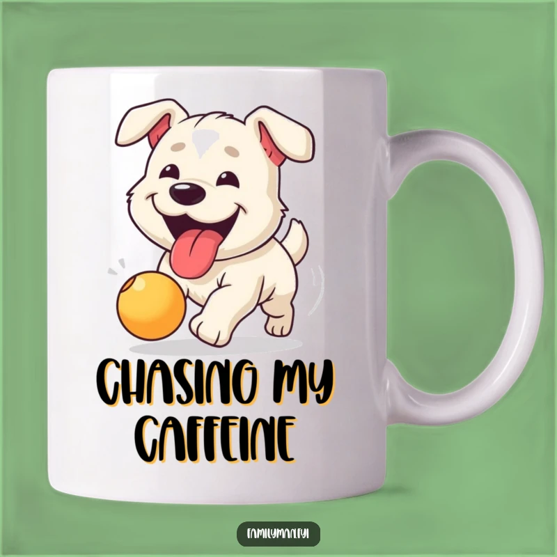Funny Dog Chasing Ball Mug - Enthusiastic Pet Lover's Hilarious Gift