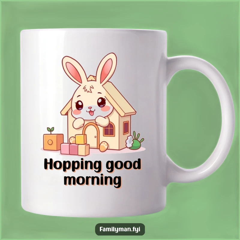 Funny Bunny Builder Mug - Playful House Gift for DIY Lovers