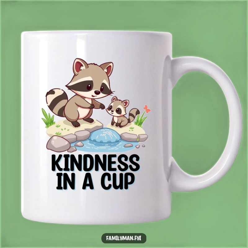 Funny Raccoon Helper Mug: Kind Character Design Perfect for a Funny Gift