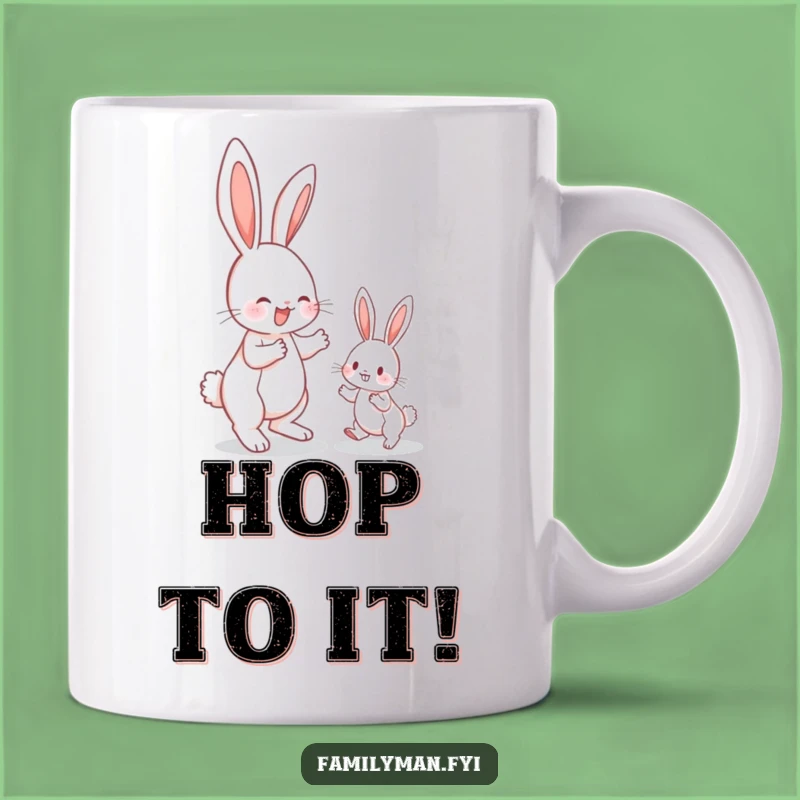 Funny Bunny Hop Mug: Energetic Teacher, Adorable Learning Humor Gift