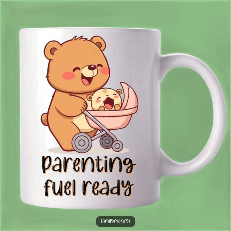 Funny Bear Parent Mug: Beaming Caregiver, Perfect Funny Gift for New Moms