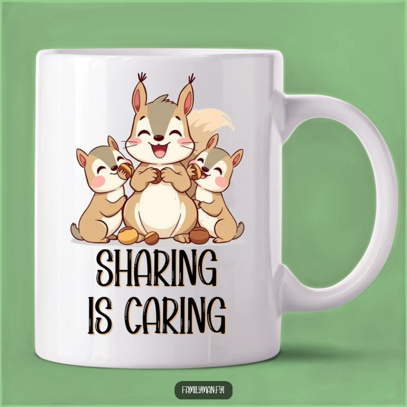Funny Squirrel Sharing Mug: Generous Nutty Friends, Hilarious Gift for Foodies