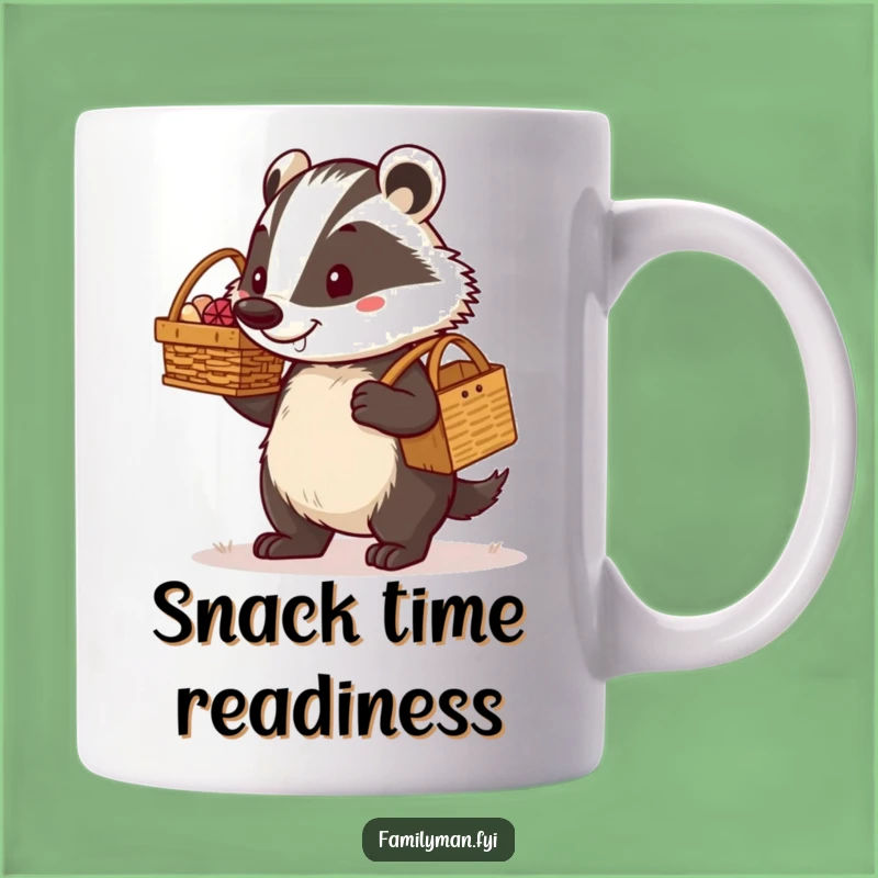 Funny Dad Badger Mug: Determined Picnic Carrier, Proud Grin, Perfect Gift
