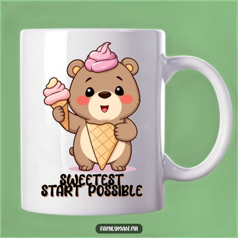 Funny Bear Cub Ice Cream Mug: Sweet Treats & Happy Laughs!