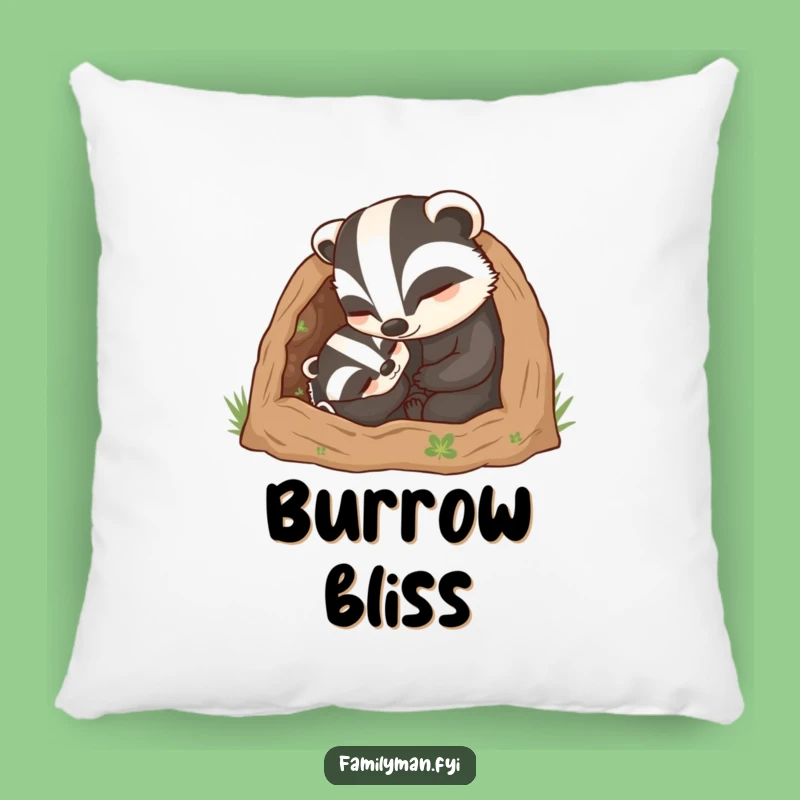 Funny Dad Badger Pillow - Cozy Comfort with Fatherly Security Gift