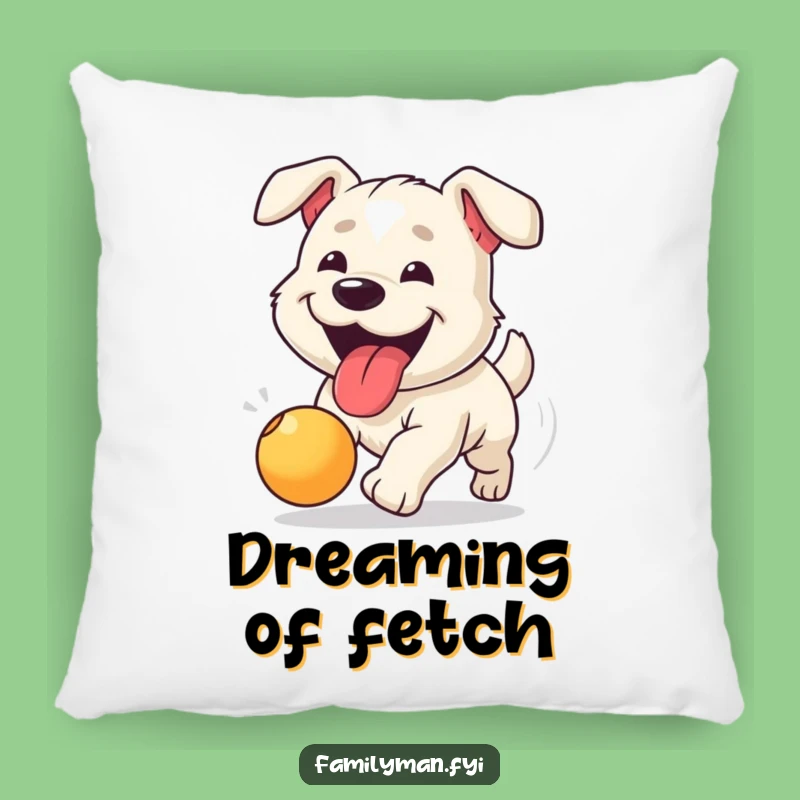 Funny Dog Chasing Ball Pillow - Cozy & Enthusiastic Comfort Gift