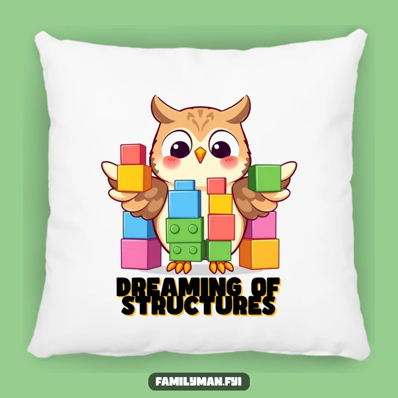Funny Owl Building Blocks Pillow: Cozy Up with Smart Comfort!