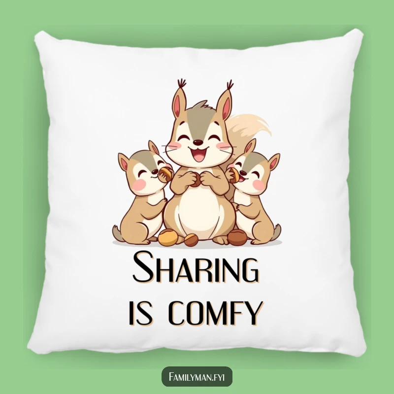 Funny Squirrel Pillow: Nut Sharing Joy, Soft & Hilarious Decor Gift