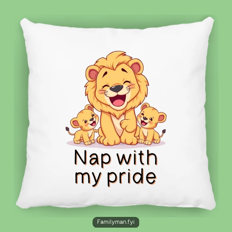 Funny Dad Lion Pillow: Cozy & Happy Fatherhood Comfort