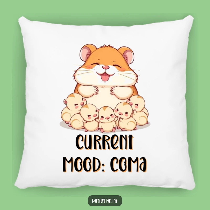 Soft Dad Hamster Pillow: Sleeping Dad & Babies, Cozy Comfort Gift