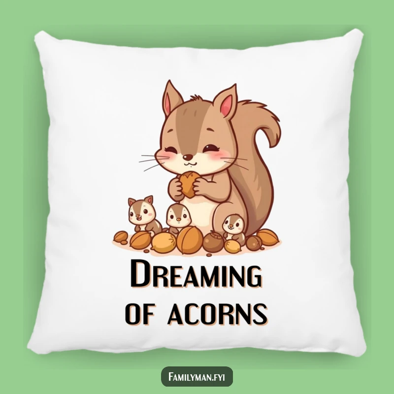 Soft Funny Squirrel Gathering Nuts Pillow: Cozy Family Humor, Sweet Gift