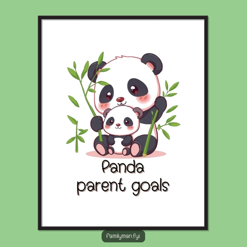 Funny Panda Sharing Bamboo Digital Print: Instant Calm Humor, Gift