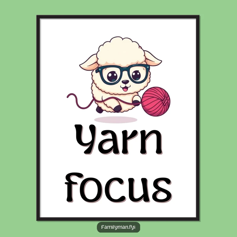 Funny Sheep Dog Yarn Digital Print: Instant Canine Comedy for Walls!