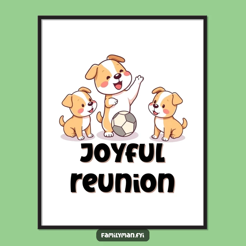 Funny Dog & Puppies Digital Art: Instant Playful Wall Decor