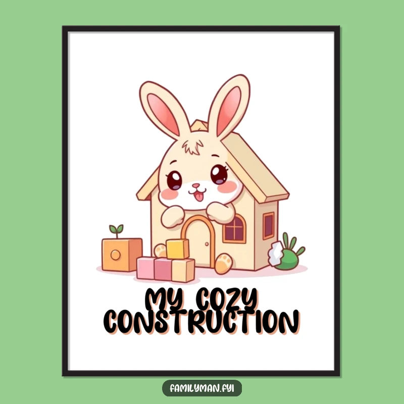 Funny Bunny Builder Digital Art - Playful House Decor
