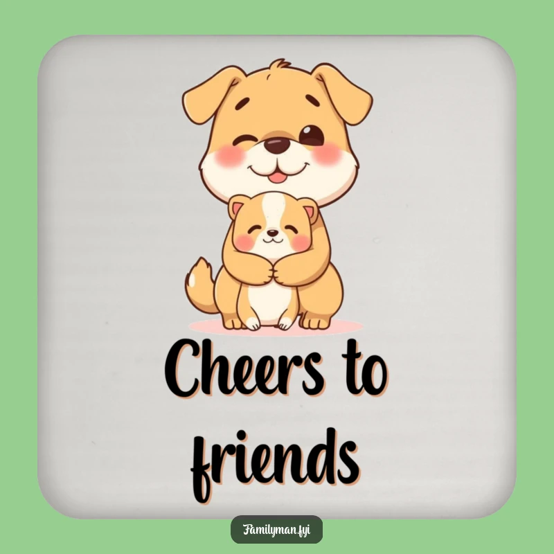 Funny Dog Hug Coaster: Dog's Loving Embrace; Unique Funny Gift