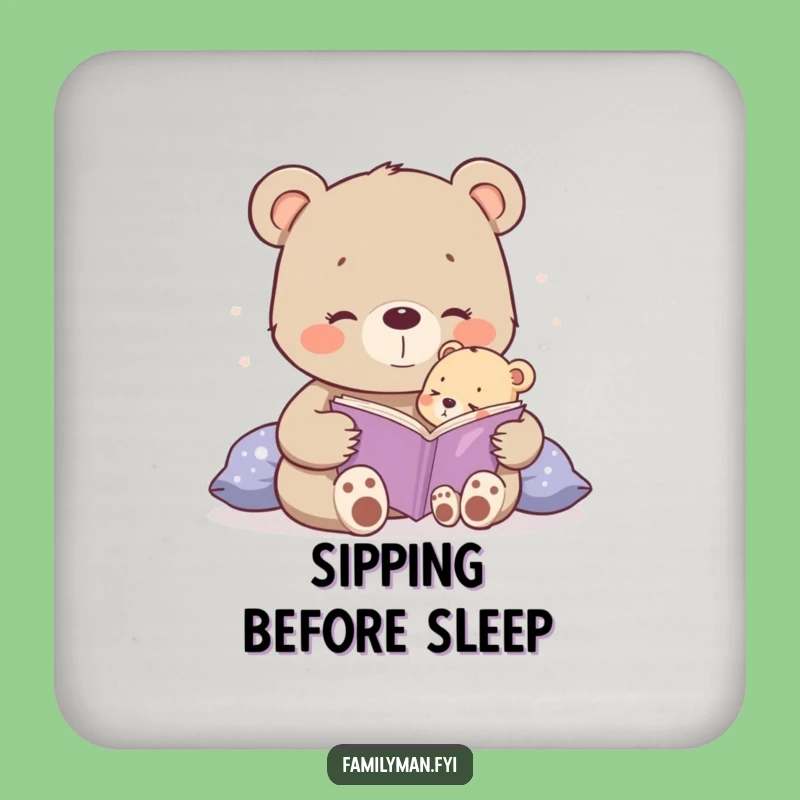 Funny Bear Drink Coaster - Protect Surfaces with Sweet Story Charm