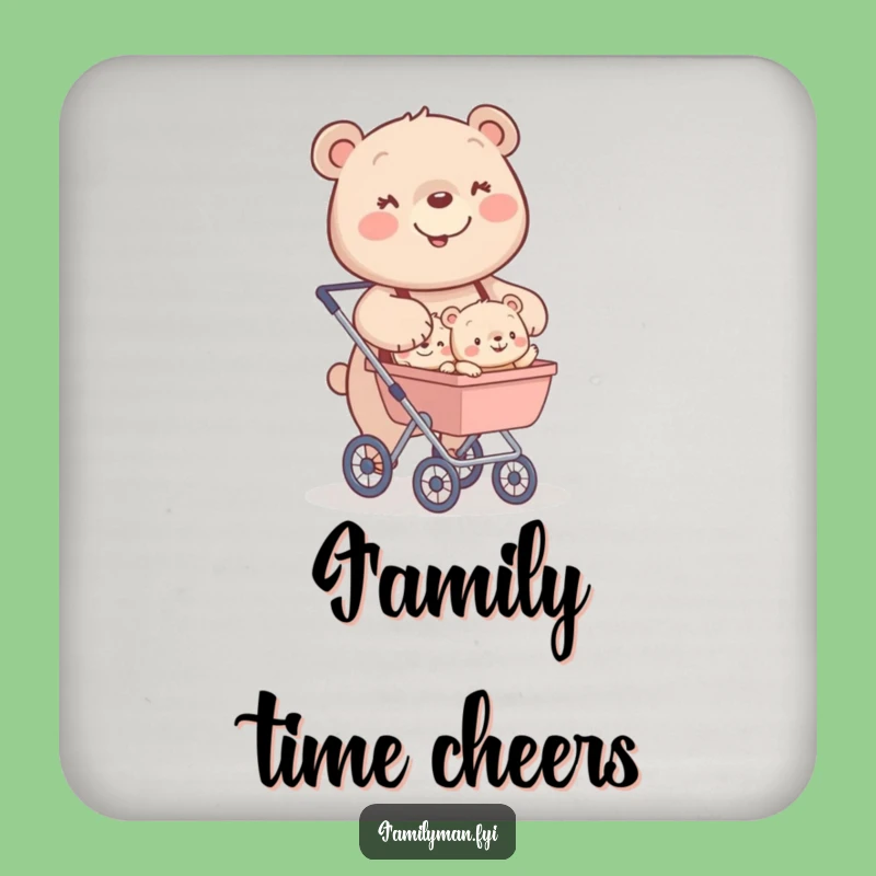 Funny Bear Stroller Coaster: Bear Family Protection; Unique Funny Gift