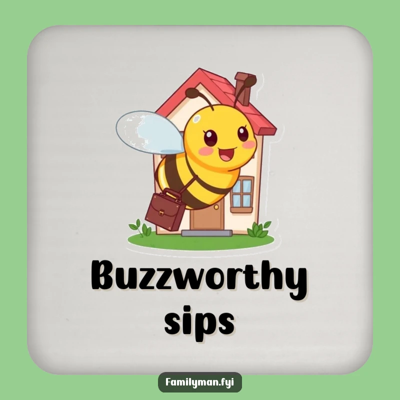 Funny Busy Bee Working Coaster - Humorous Professional Gift for Tables