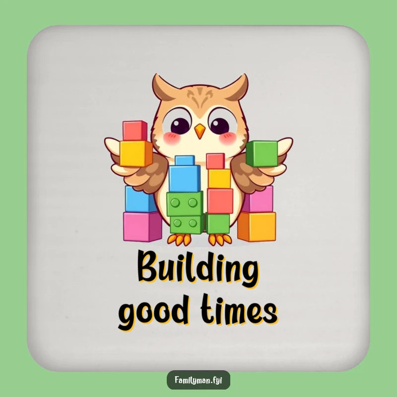Funny Owl Building Blocks Coasters: Protect Tables with Smart Fun!