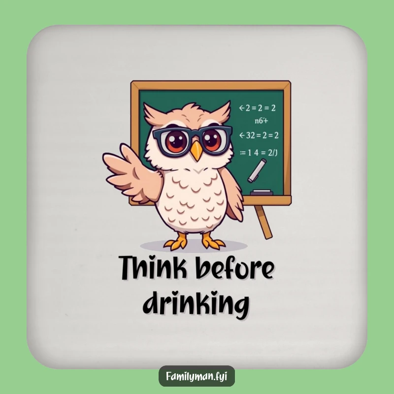 Funny Owl Professor Coaster: Protect Surfaces with Smart, Humorous Style