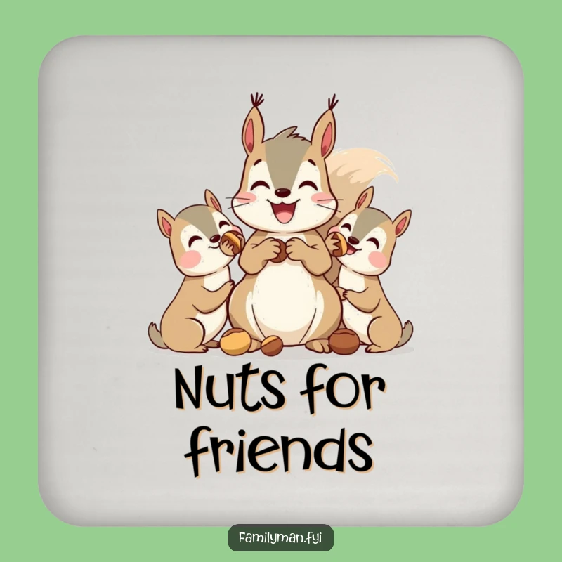 Funny Squirrel Coaster: Nut Sharing Protection, Adorable & Humorous Drink Gift