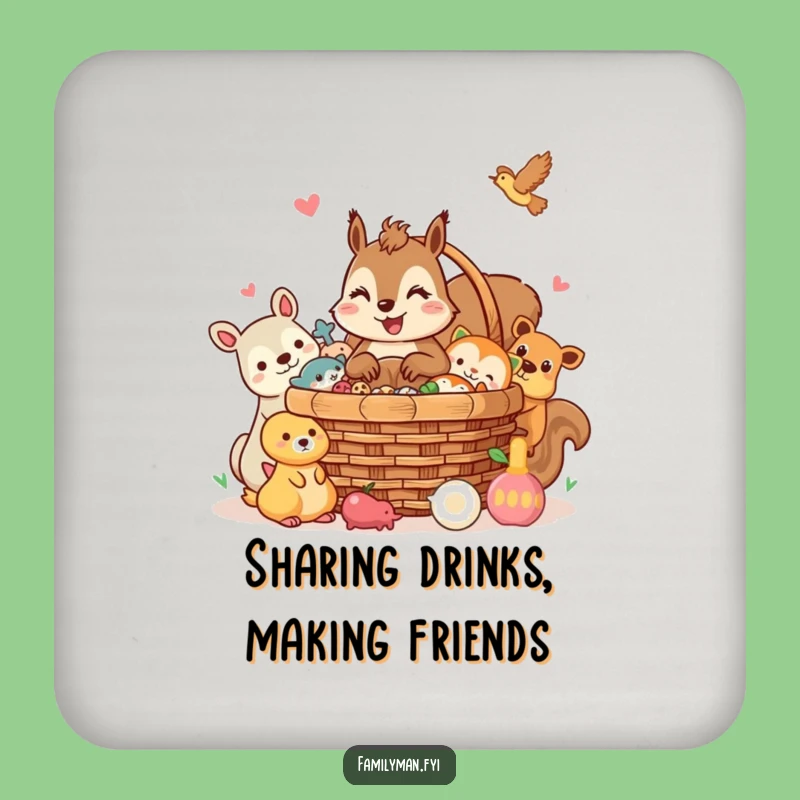 Funny Squirrel Coasters: Picnic Protection, Friendly Style, Quirky Funny Gift Set