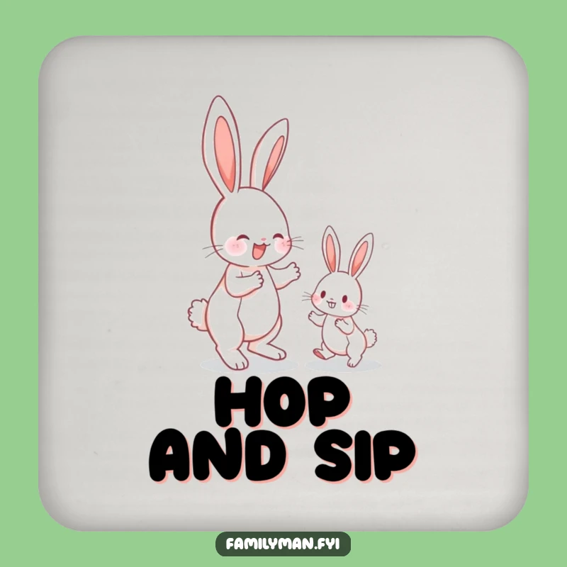 Funny Bunny Hop Coaster: Learning Protection, Adorable & Humorous Drink Gift