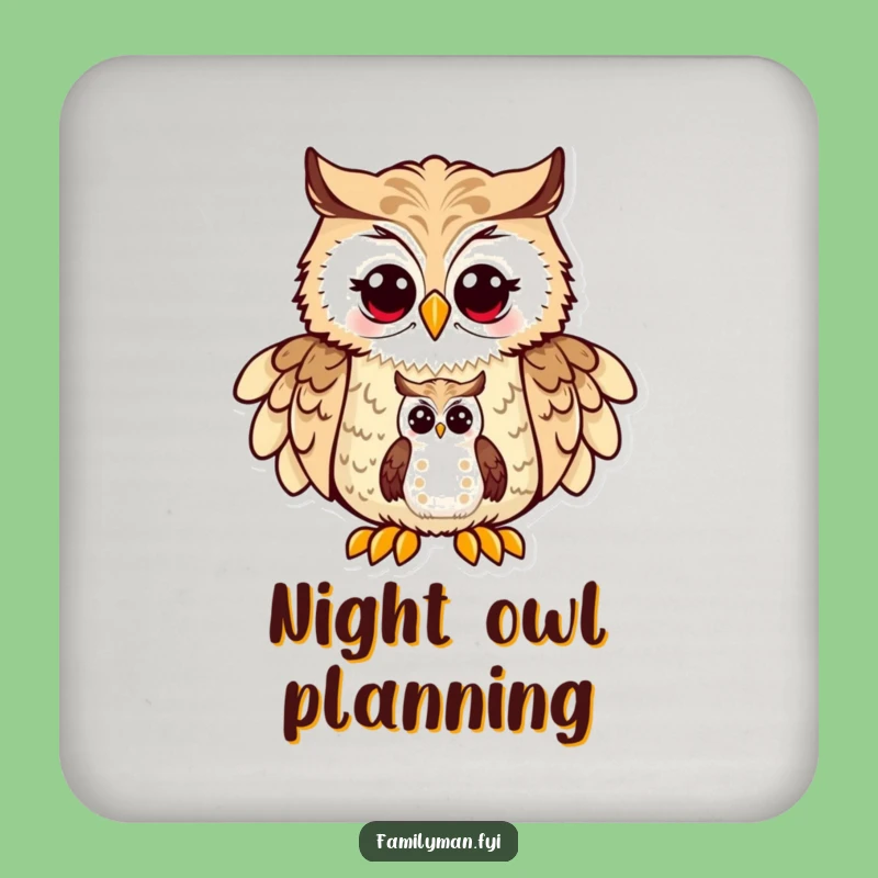 Funny Dad Owl Coaster - Protect Surfaces with Wise Guidance Gift