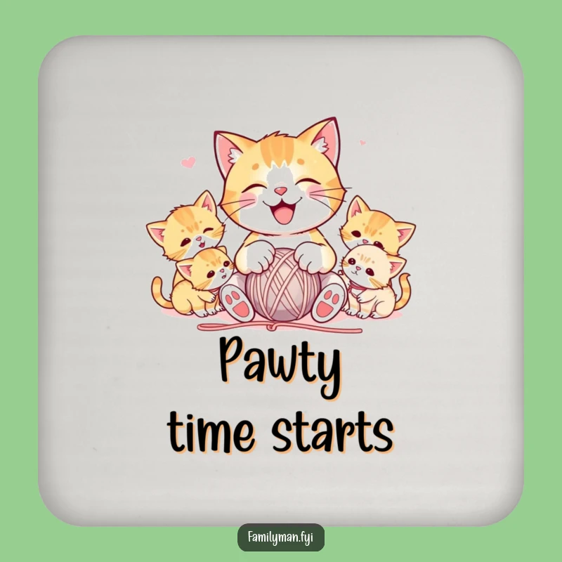 Funny Cat Yarn Coaster Set: Protect Surfaces with Playful Feline Decor, Ideal Gift