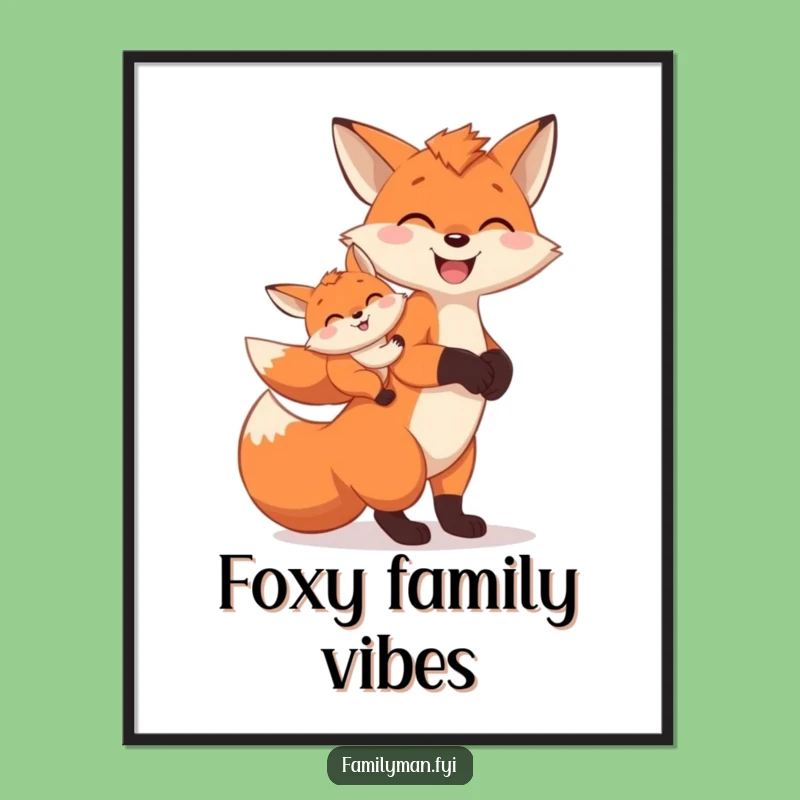 Funny Fox Dad Poster: Companion Wall Art, Perfect Family Gift