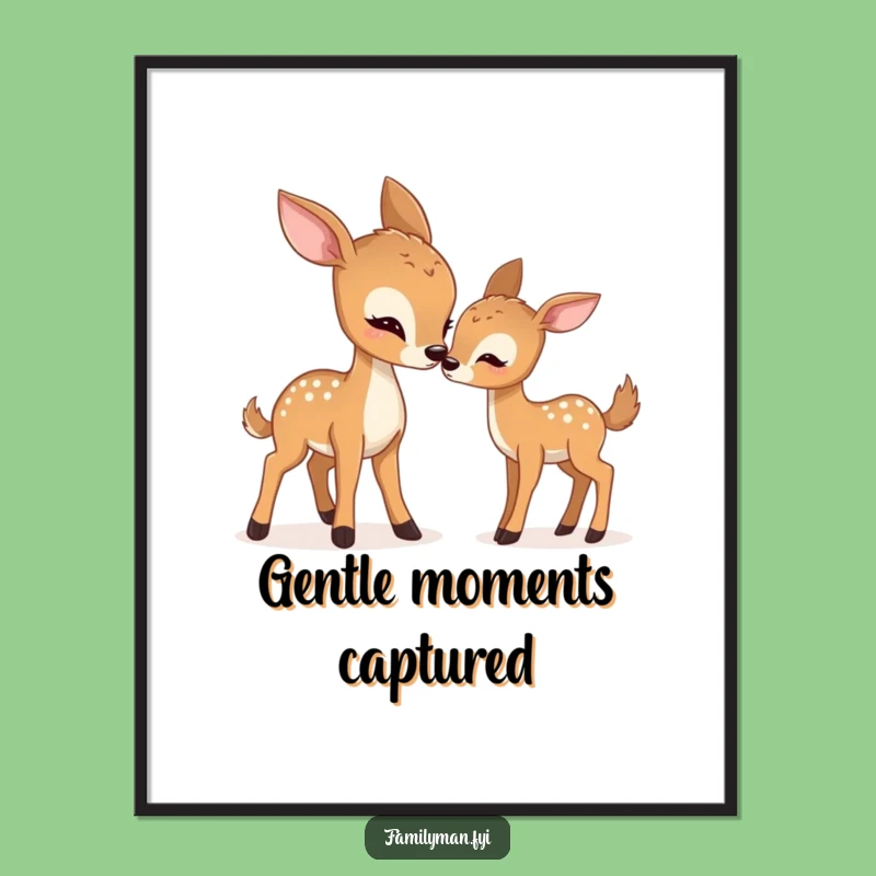Funny Gentle Deer Nudge Poster: Adorable Humor for Your Walls, Unique Gift