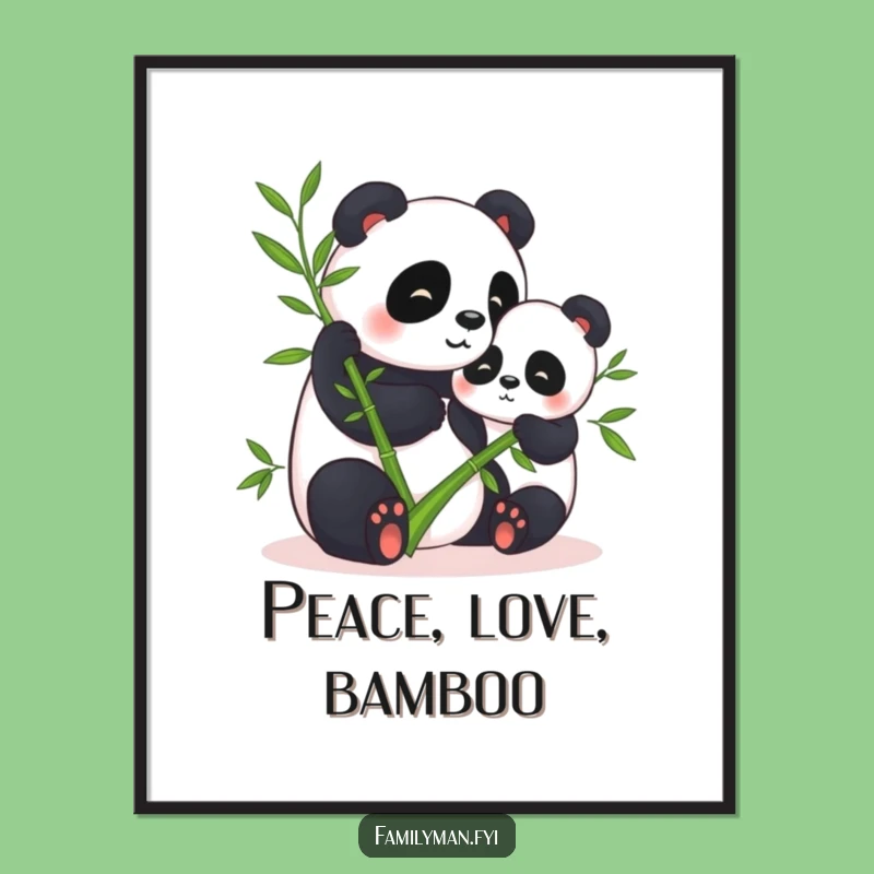 Funny Panda Bamboo Poster: Adorable and Funny Wall Decor Gift!