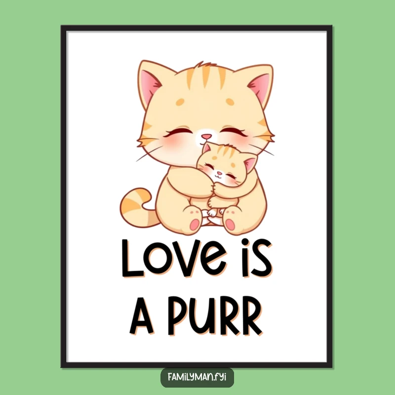 Funny Cat Hug Poster - Whimsical Wall Art & Hilarious Gift Idea