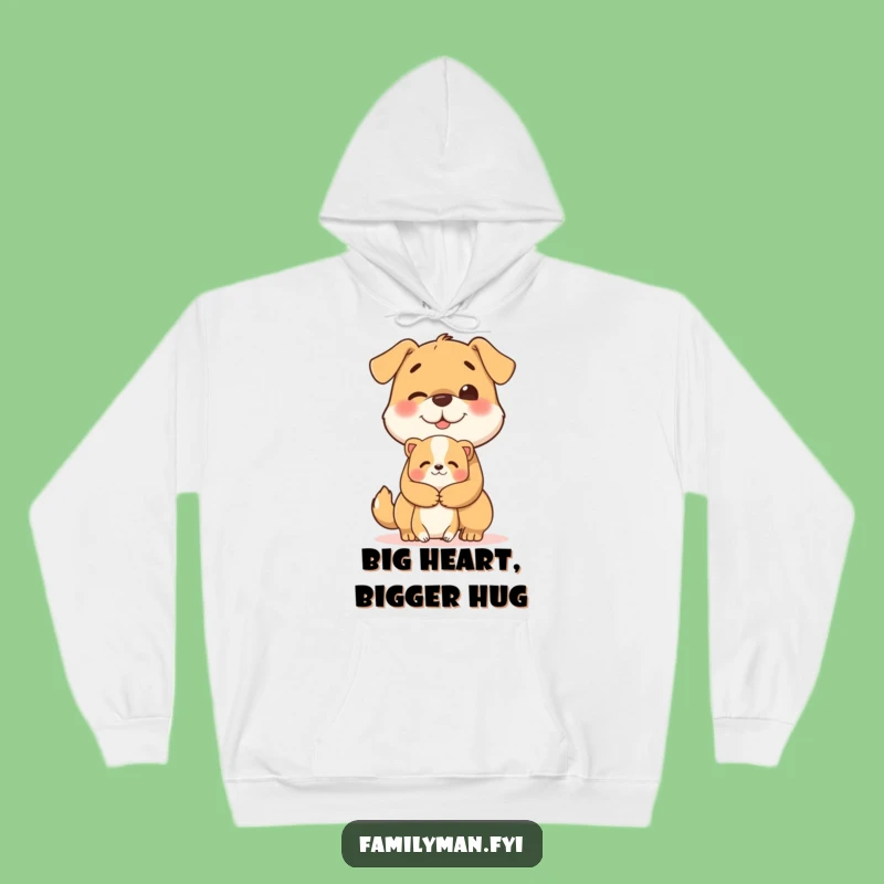 Cozy Funny Dog Hug Hoodie: Happy Dog Embrace; Warm Funny Gift